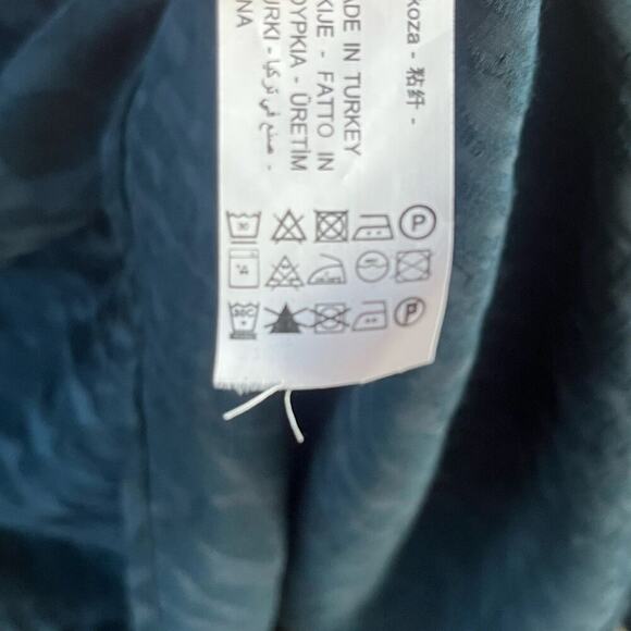 Zara Women's Teal Jacquard Long Sleeve Animal Print Dress Size M. NEW - Picture 9 of 9